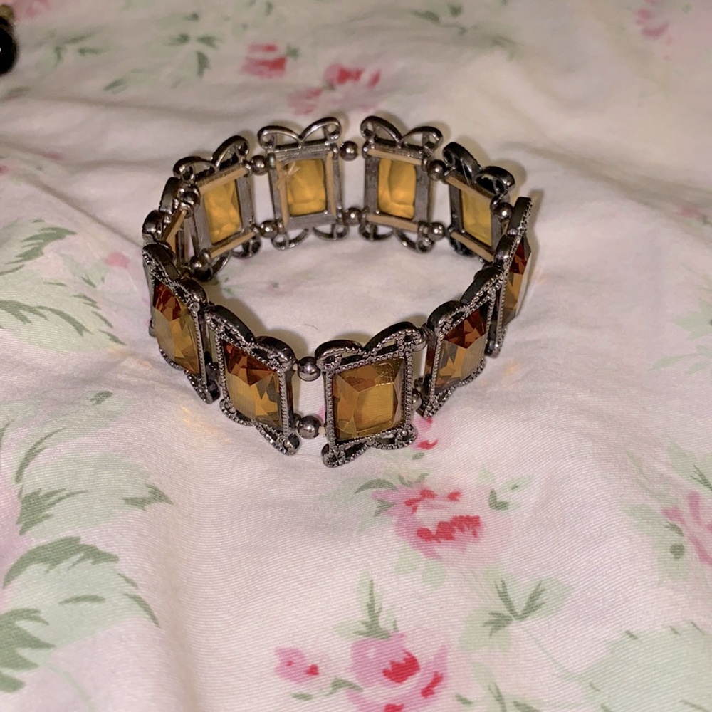 antique brown gem bracelet